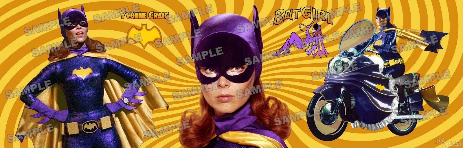 Batman Tv Series Batgirl Yvonne Craig  Fan Made Panoramic Print #2 11.75 X 36 In