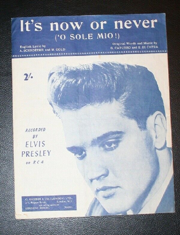 Elvis Presley Original Usa "now Or Never"  "indescribably Blue"sheet Music 60/67