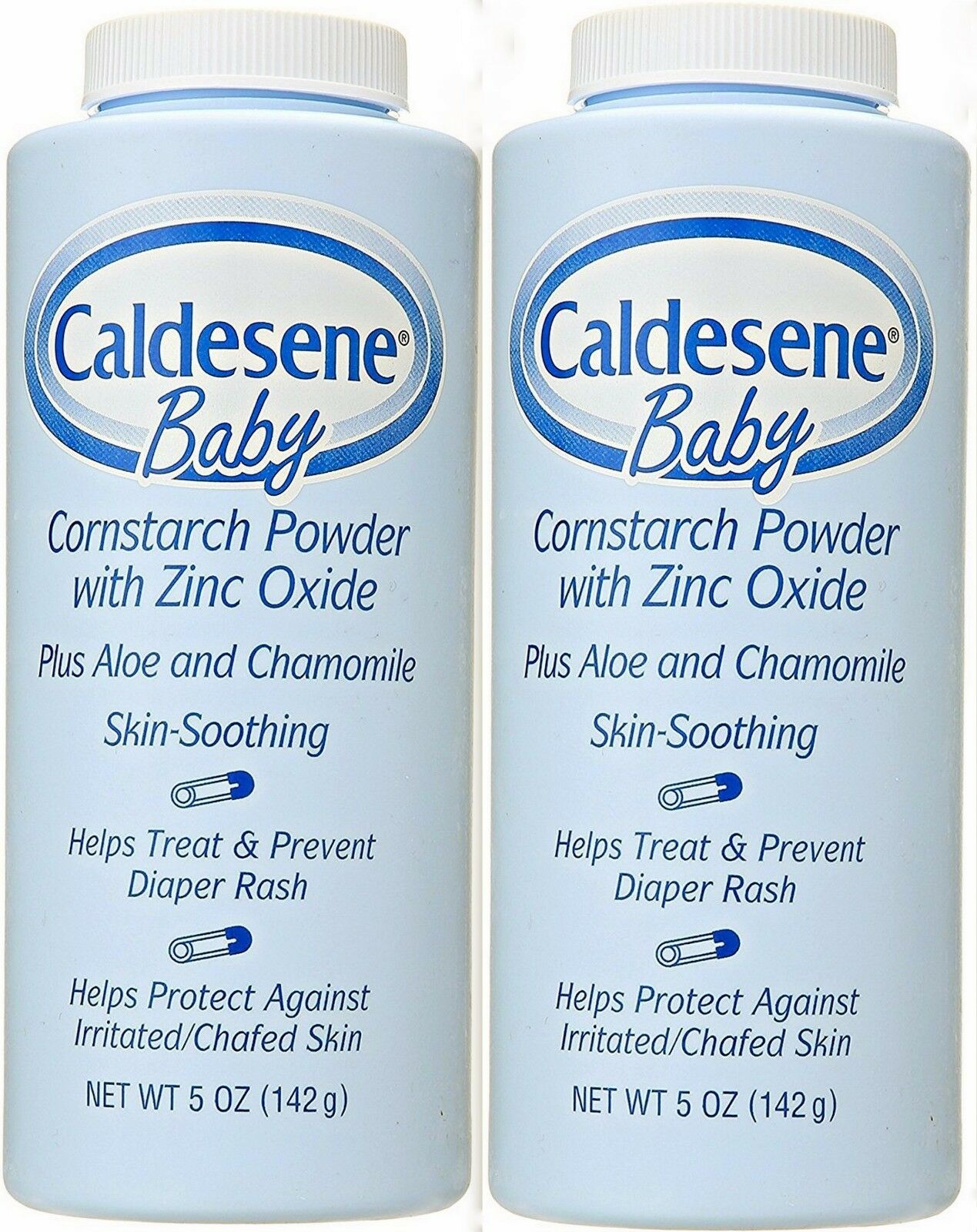 Caldesene Baby Cornstarch Powder With Zinc Oxide 5 Oz ( 2 Pack ) Blue