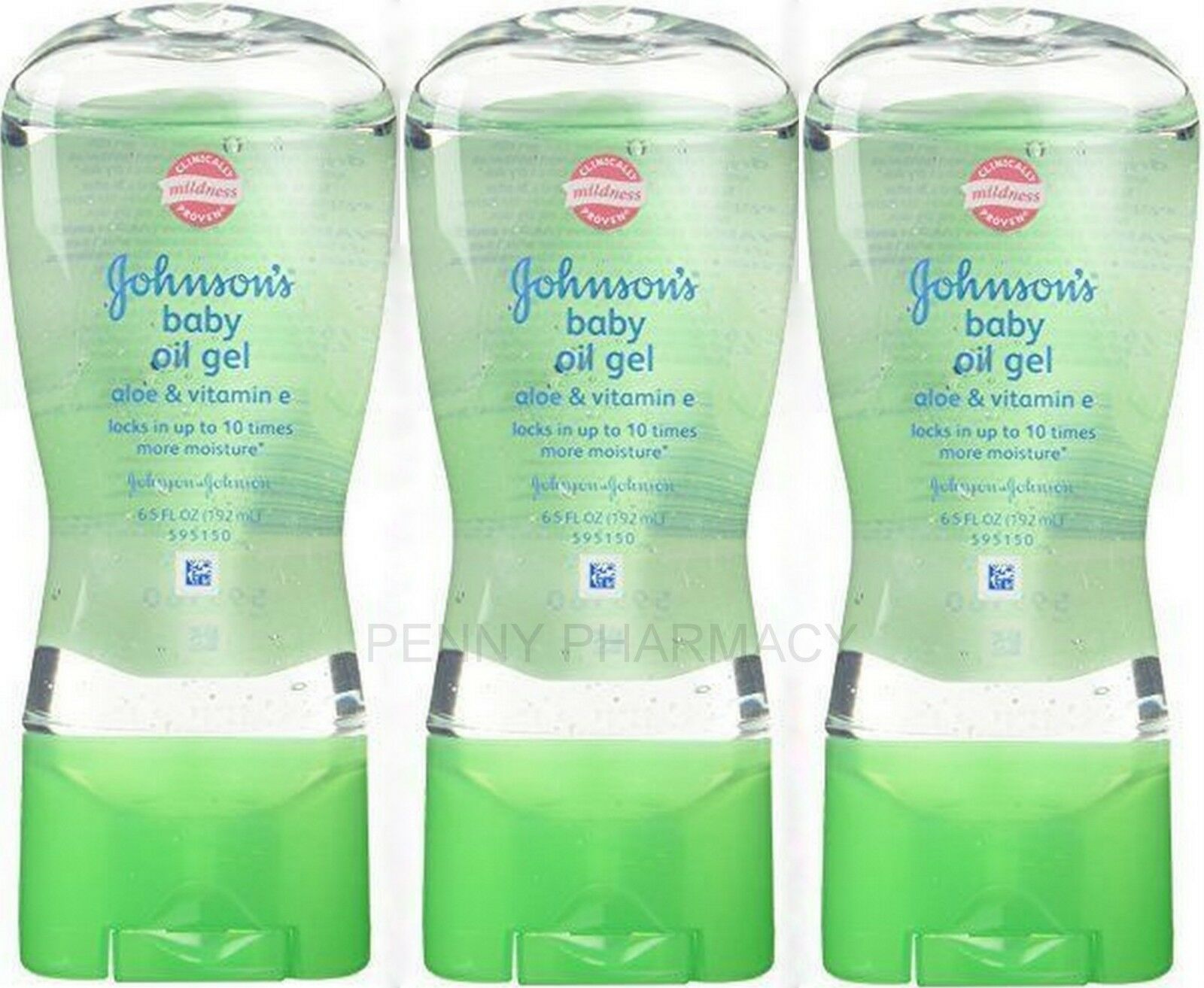Johnsons Baby Oil Gel W/ Aloe Vera & Vitamin E 6.5oz ( 3 Pack )